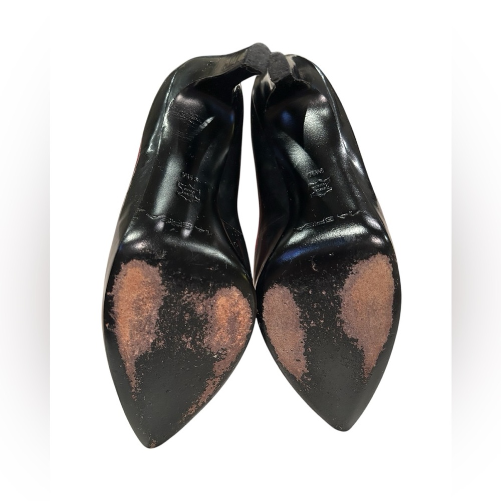 Via Spiga Burgundy and Black Patent Leather Pointed-Toe Pumps - Picture 4 of 4